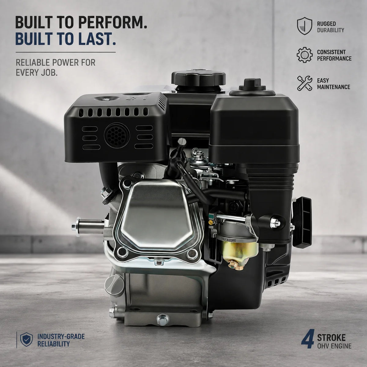 7.5HP 210cc 4-Stroke Gas Engine, Electric/Hand Start