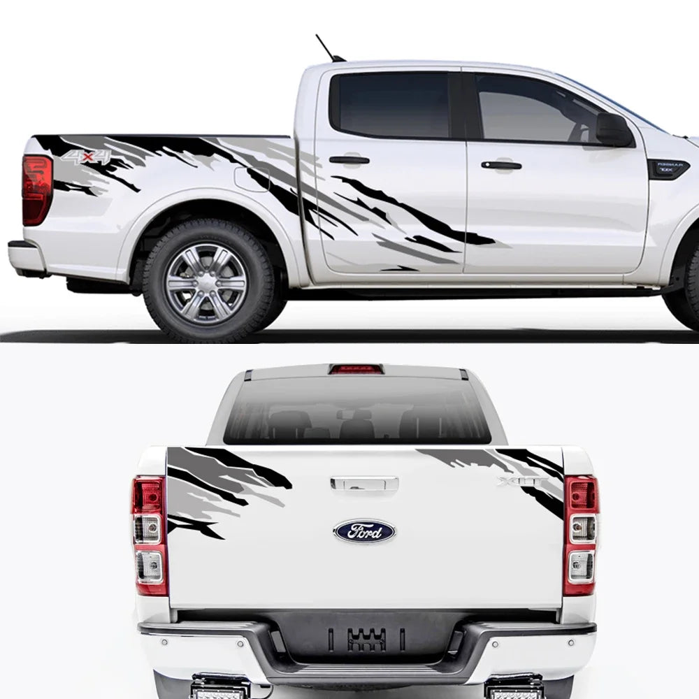 Pickup Truck Tuning Decal Set, 3 Pieces, Universal Fit