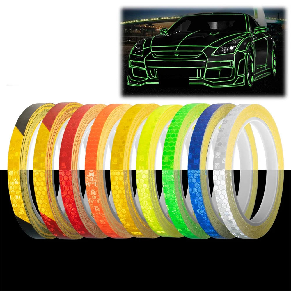 Reflective Warning Tape 8m Roll, 9 Colors