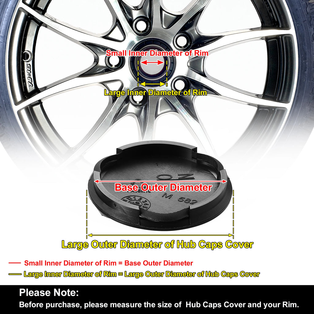 X Autohaux Universal Wheel Center Caps, 53-75mm 4-Pack - image 14