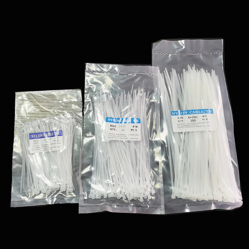 300PCS Releasable Reusable Colored Cable Ties Nylon Loop Wrap T-type Zip Bundle Ties