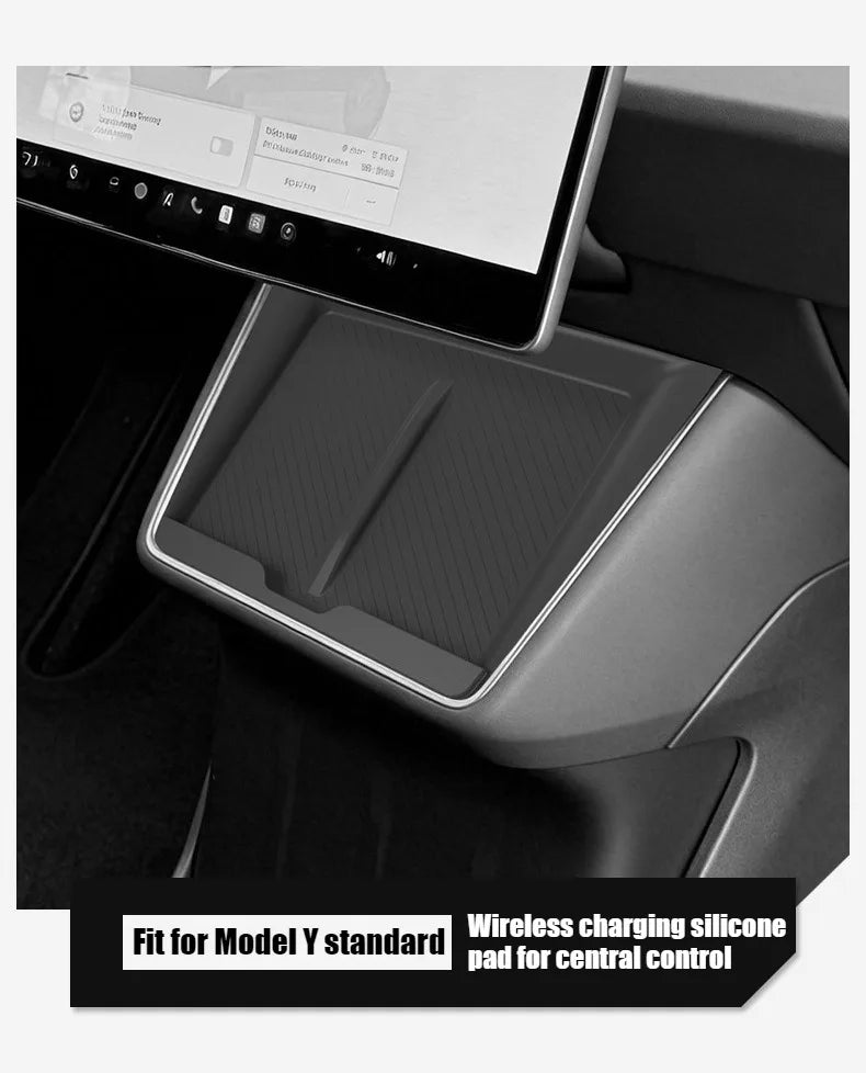 Non-Slip Wireless Charging Pad Mat for Tesla Model Y (2025-2026)
