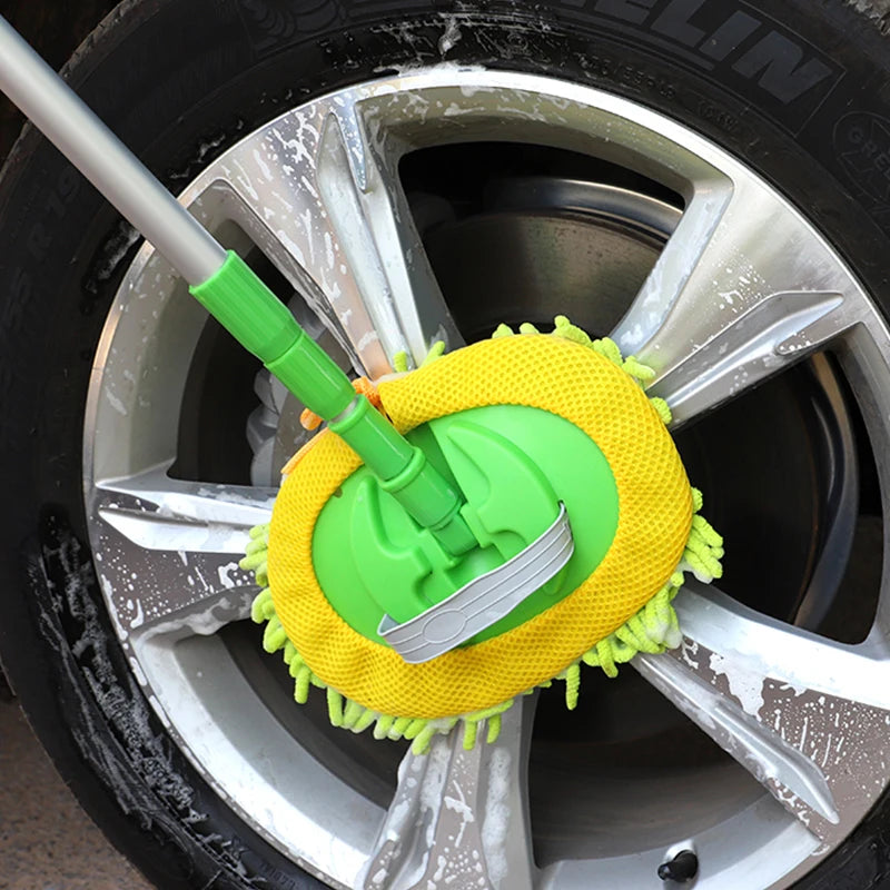 2-in-1 Telescoping Car Wash Mop and Chenille Wash Mitt