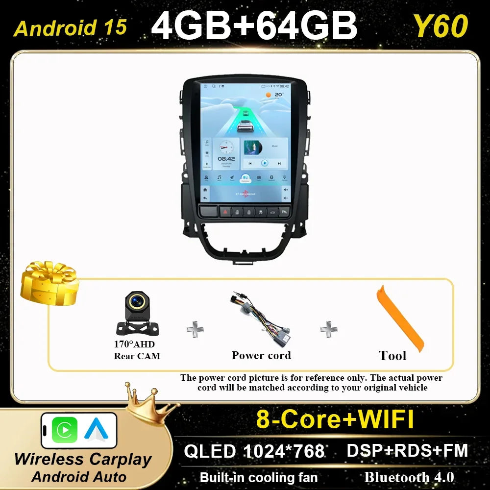 Android 15 Car Stereo GPS CarPlay for Opel Astra Vauxhall 2009-2015 - image 12
