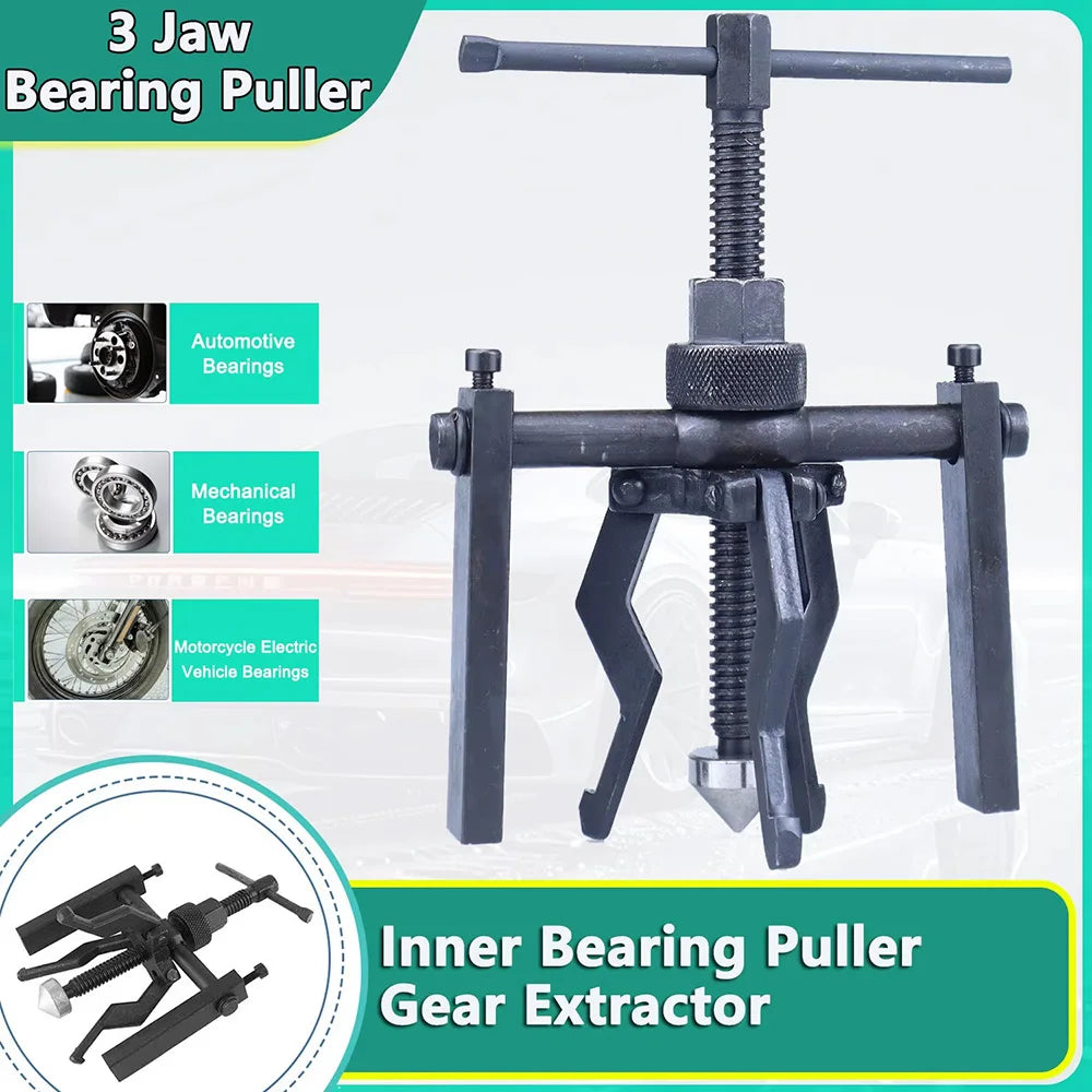 Car Inner Bearing Puller Gear 3-Jaws Extractor Heavy Duty Hand-Held Removal Tool