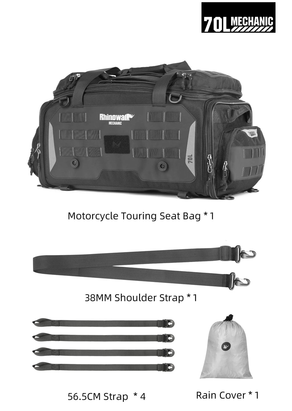 Rhinowalk 70L Magnetic Motorcycle Saddle Bag - image 23