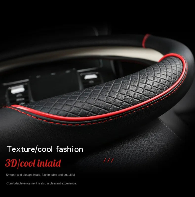Diamond Texture Steering Wheel Cover, 14.5 to 15 Inch