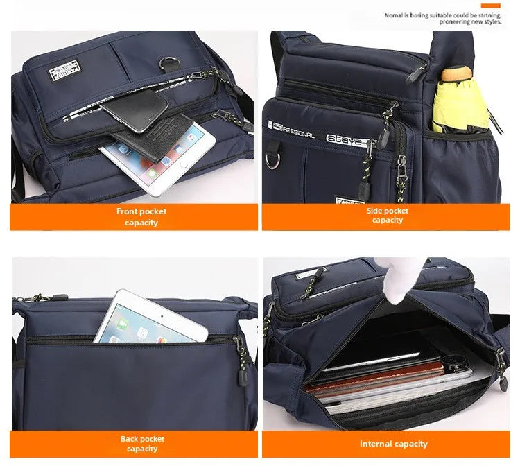 Men's Multi-Pocket Crossbody Shoulder Messenger Bag