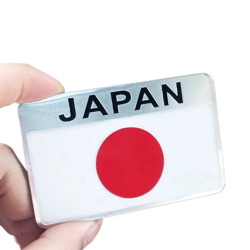 3D Aluminum Japan Flag Car Badge Emblem Sticker - image 3