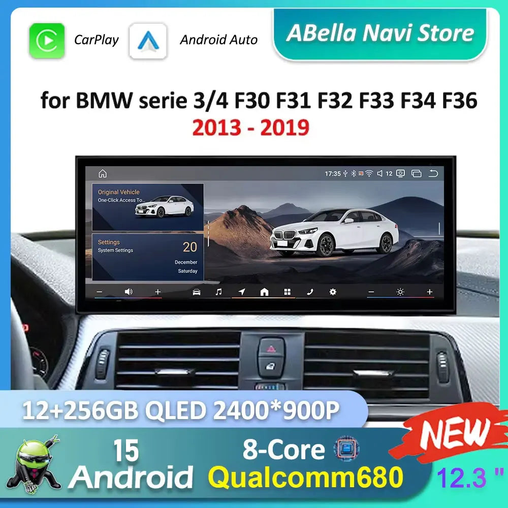 BMW 3/4 Series Android 15 Multimedia Player with CarPlay (F30-F36)