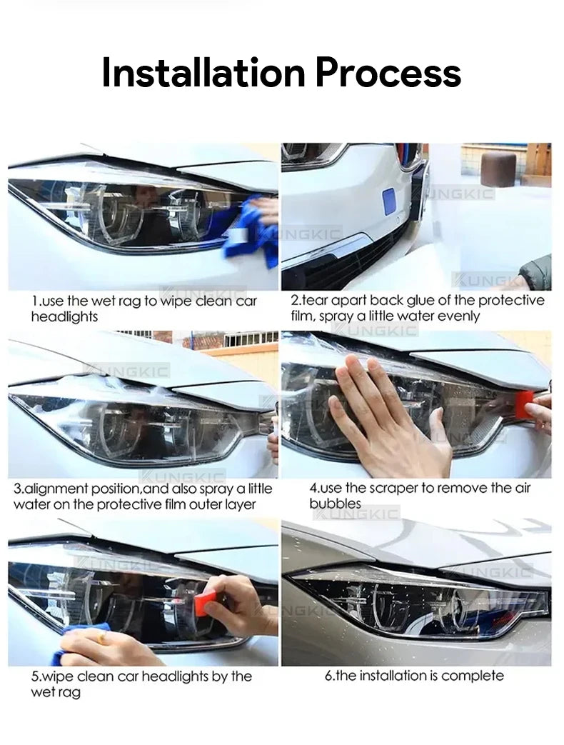 TPU Smoke Headlight Protection Film for 2015-2017 Ford F150 Mustang - image 13