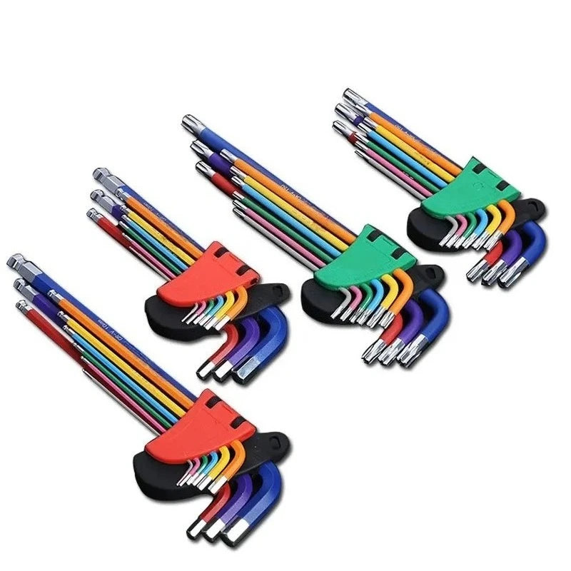 9-Piece Long Arm Allen Key L-Wrench Set – 1.5–10mm