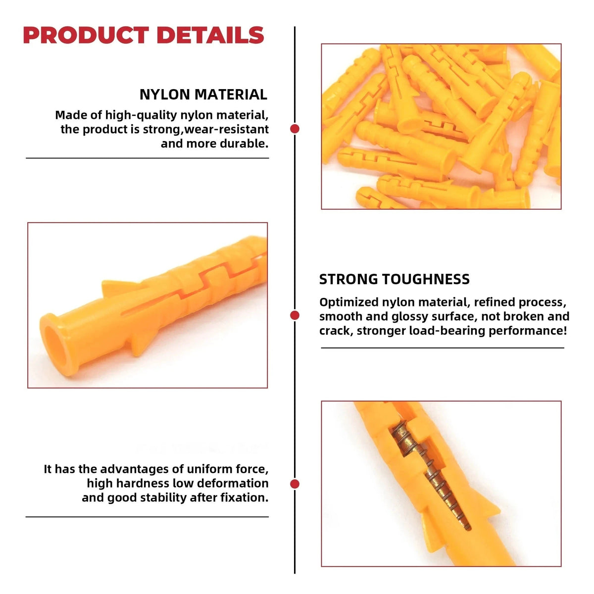 100-Piece Drywall Anchors & Screws Kit – 1/4 x 1-1/2 Inch