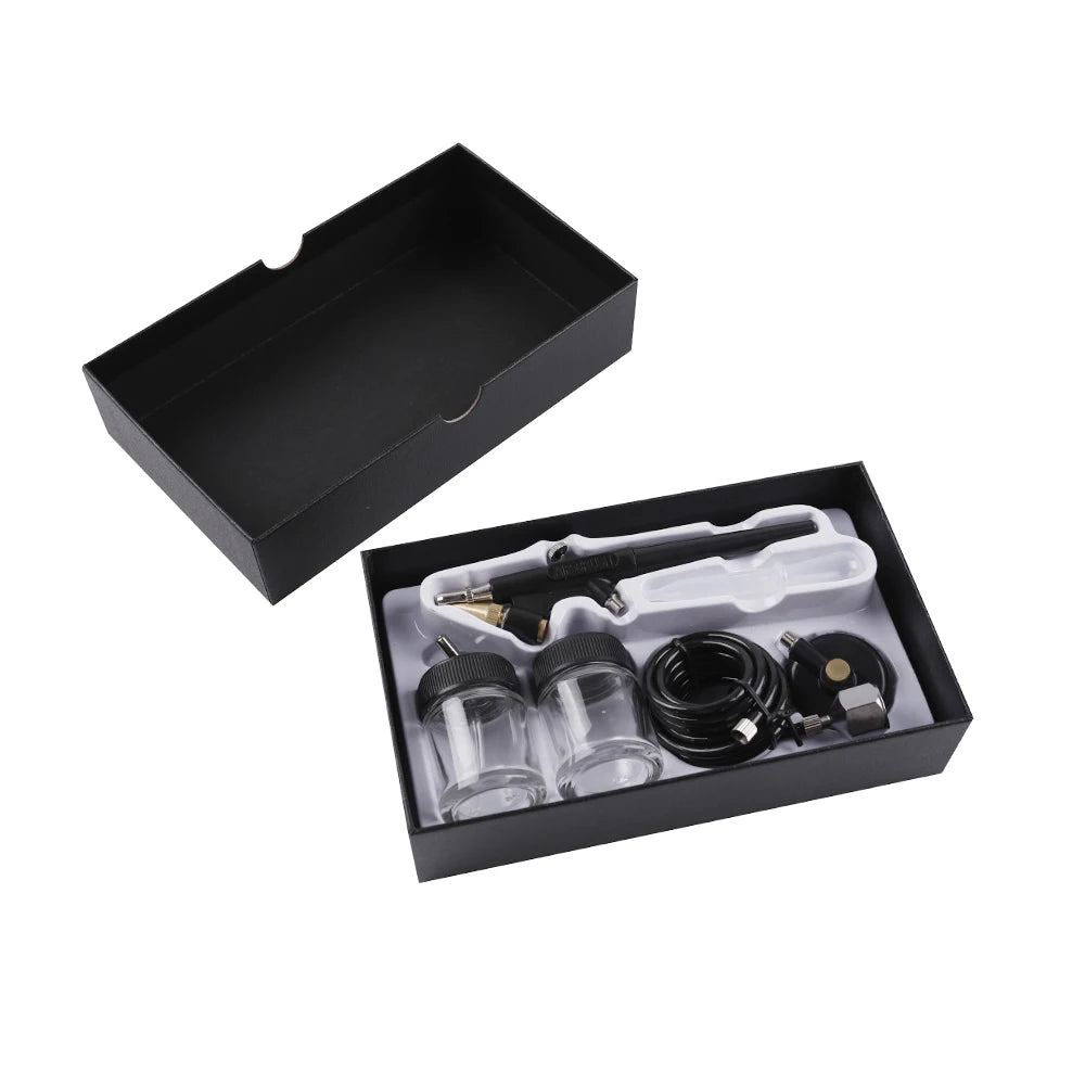 Airbrush Kit Single-Action Air Brush Set 0.8mm Airbrush Kit Spray Gun Artist Crafts Siphon Feed Airbrush For Makeup Hobby DIY