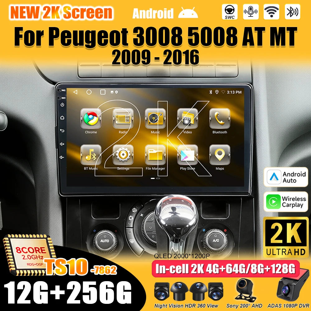 Peugeot 3008/5008 9" Android CarPlay Multimedia Player