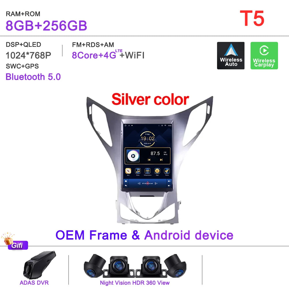 9.7" Android Car Multimedia Player GPS for Hyundai Azera - image 15