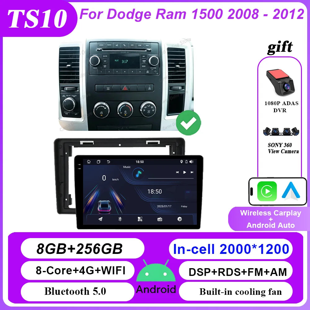 10-Inch Touchscreen Android Car Stereo for Dodge Ram 1500 2008-2012 - image 10