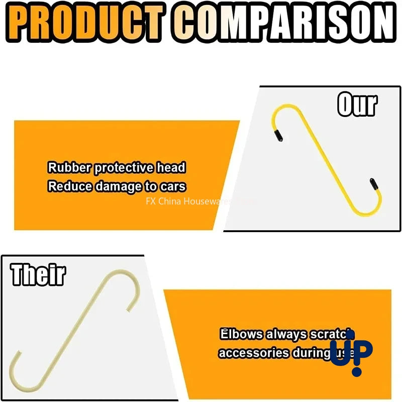 S-Shaped Brake Caliper Hanger Hooks with Rubber Tips - Universal Auto Tool for Brake Pad Replacement & Maintenance