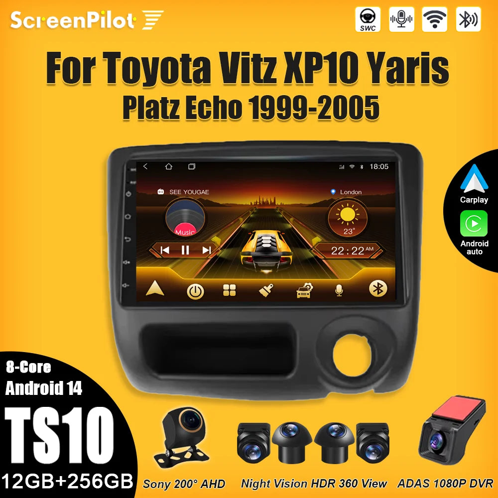 Toyota Vitz Yaris 1999-2005 7" Android 16 Multimedia Player - image 2