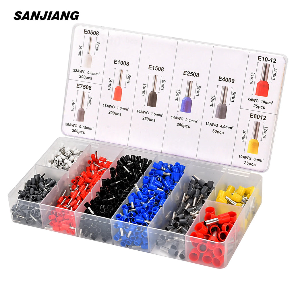 1200-Piece Wire Ferrule Terminal Kit – Insulated Cord End Connectors