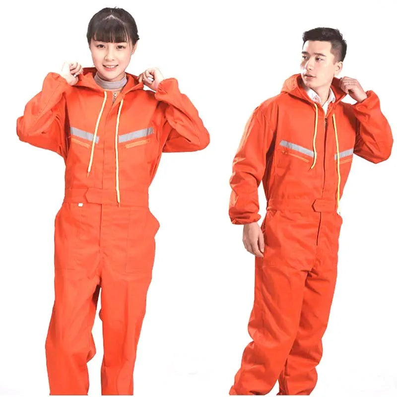 Working Hooded Coveralls Overalls Dust-proof Paint Spray Clothing Hood Protective Safety Reflective Work Clothes