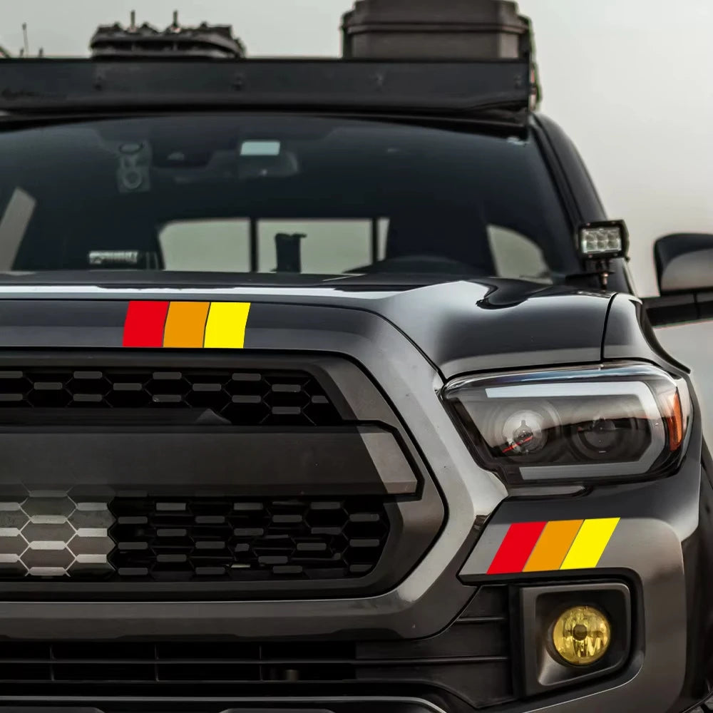 Retro Tri-Color Stripe Decal Set for Toyota Tacoma, 4Runner and RAV4 - view 7