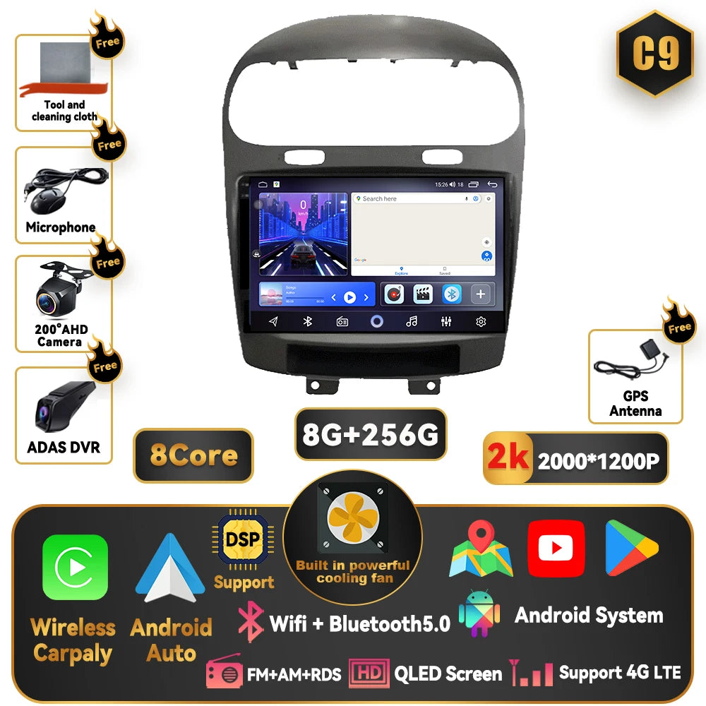 Dodge Journey 2011-2020 9 Inch QLED Android Multimedia Player - image 10