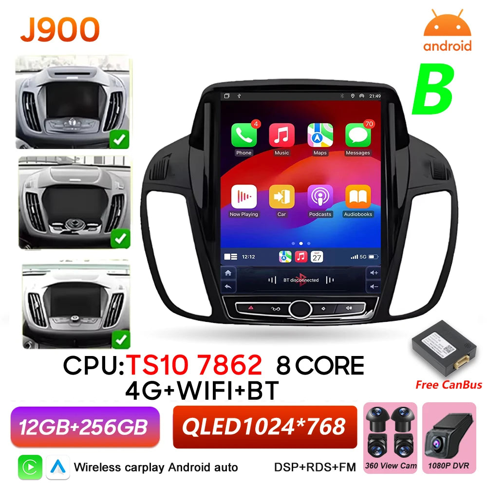 Ford C-MAX & Kuga 2 9.7 Inch Car Radio Wireless CarPlay & Android Auto - image 16