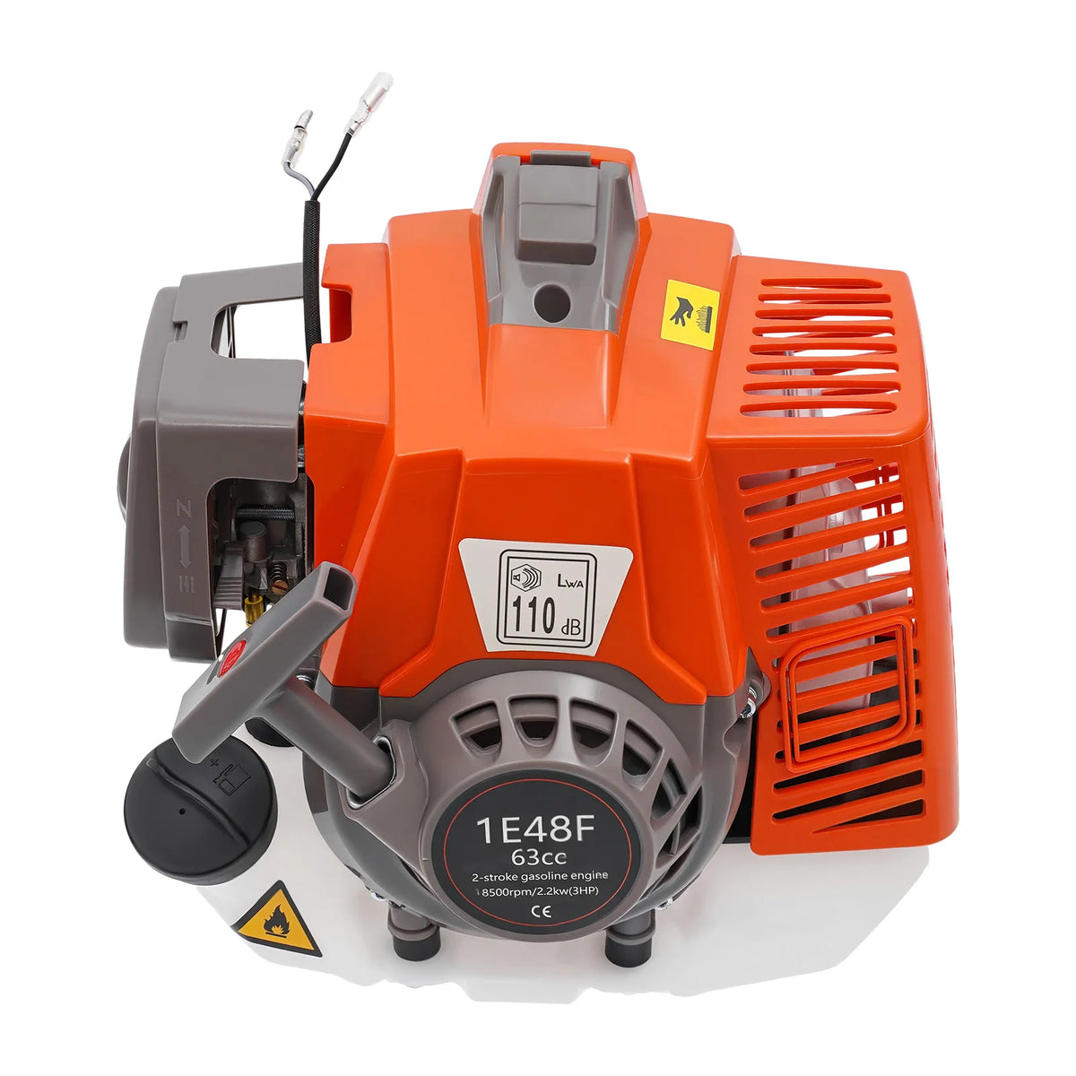 63cc 2-Stroke Gas Engine, 2.2 kW 8500 RPM for Tiller and Generator