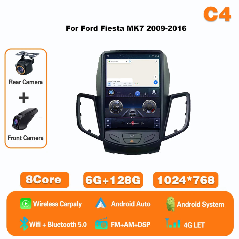 9.7" Android Car Radio for Ford Fiesta MK7 (2009-2017) GPS CarPlay - image 14