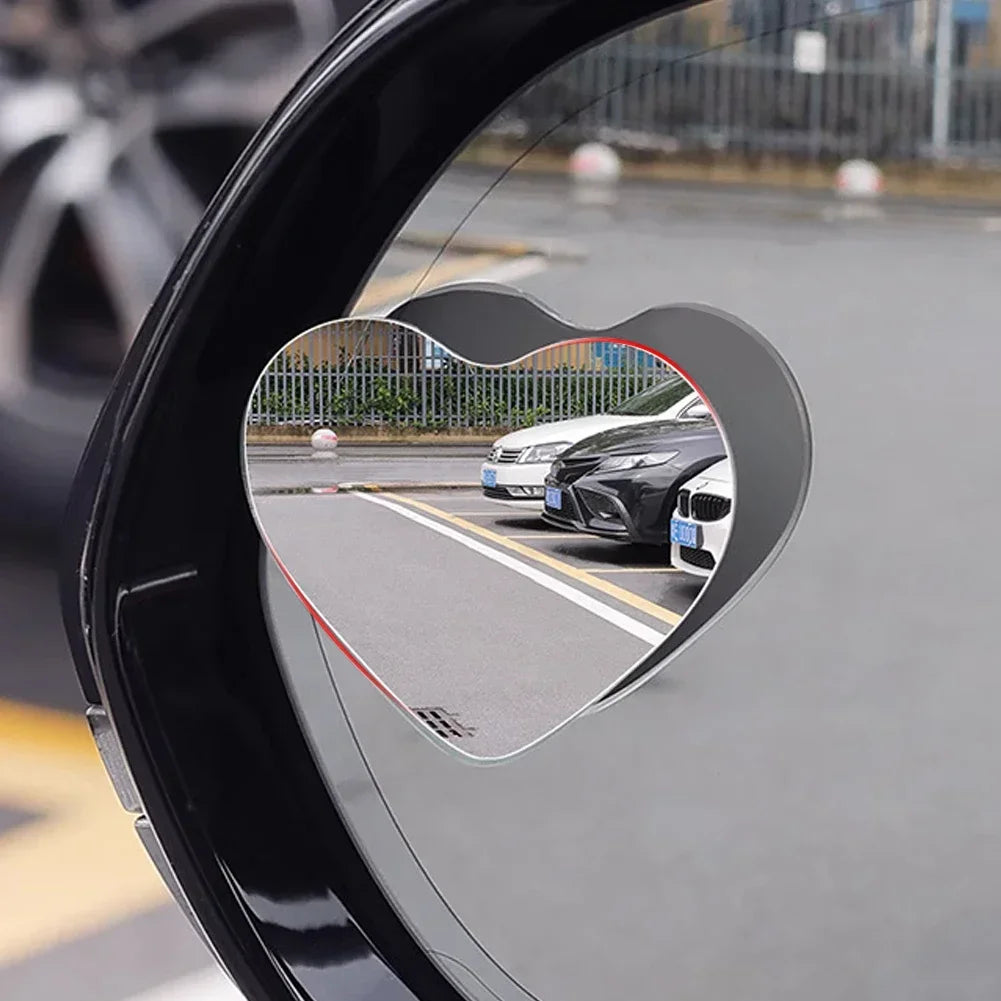 Heart Shaped Car Blind Spot Mirrors (2PCS) - Adjustable Convex Safety - image 4