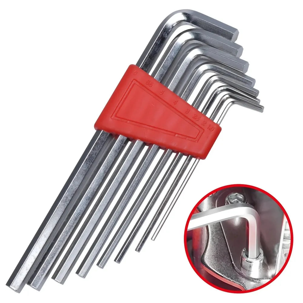 8PCS Allen Key Set Metric and Imperial Compact L-Shaped Hex Wrenches