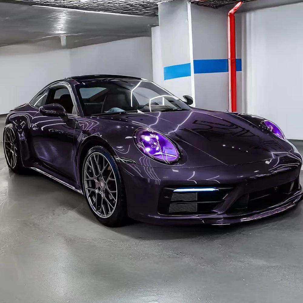 Light Purple Car Headlight Taillight Protection Film 30x200cm - image 4