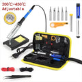 Soldering Iron Kit Welding Tool Soldering Kit with LCD Digital Multimeter 60W Soldering Iron 5 Extra Tips
