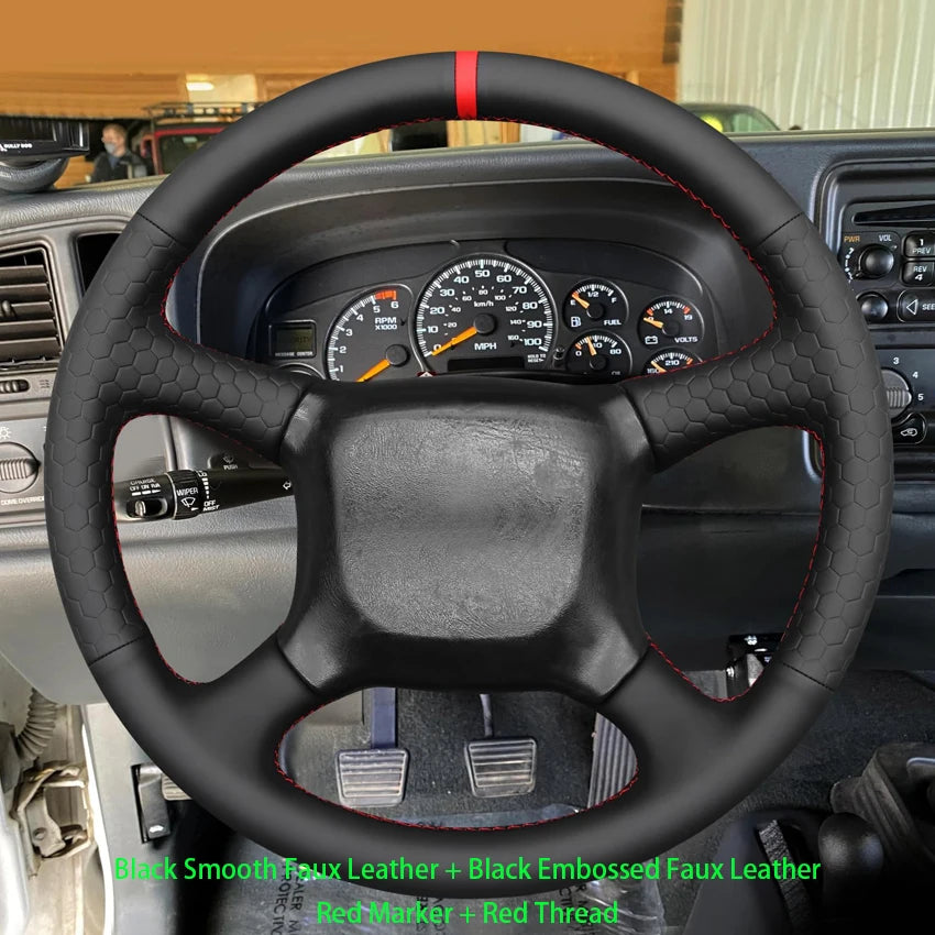 Black Faux Leather Steering Wheel Cover for Chevy/GMC Trucks & SUVs - image 11