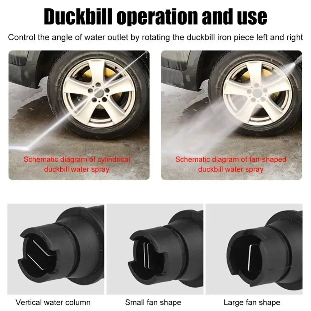 Car Wash Pressure Washer Duckbill Nozzle, Adjustable Fan Spray Gun 3000PSI Quick Connect