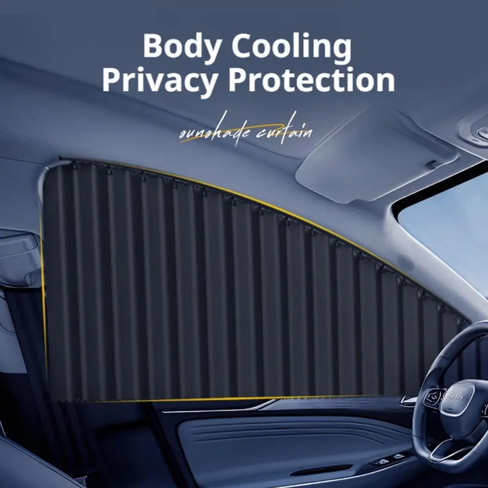 Car Side Window Pleated Sun Shades with Slide Track