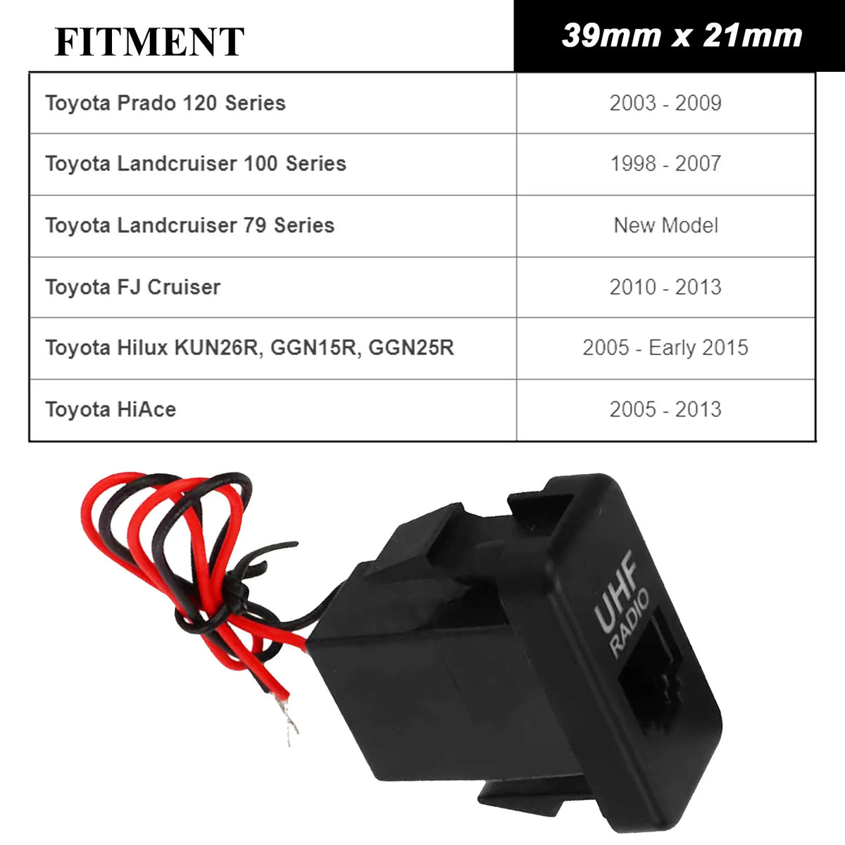 UHF Radio RJ45 Socket with Blue LED for Toyota RAV4 Hilux Prado - image 5