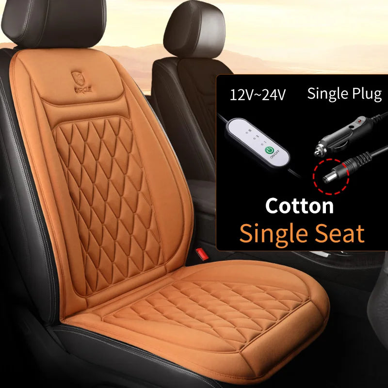 12-24V Heated Car Seat Cover with 3 Heat Settings