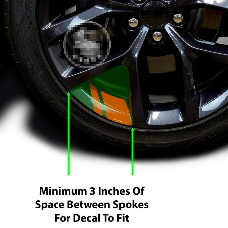 Reflective Wheel Rim Stripe Stickers, 7x10 cm Racing Decals