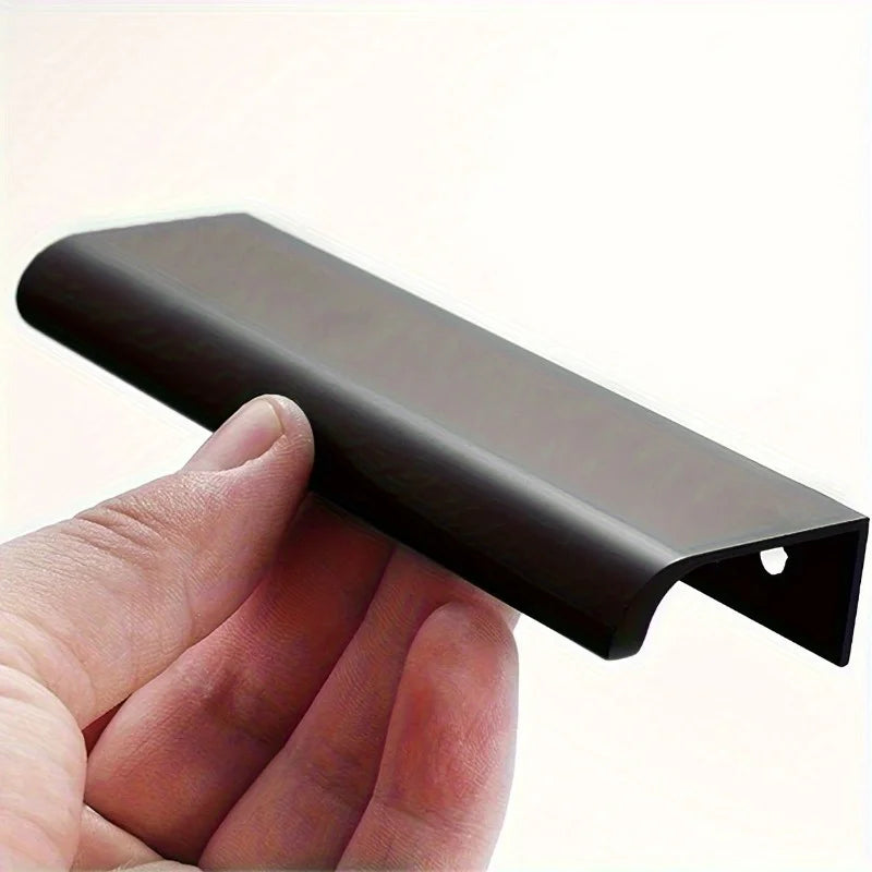 4-Piece Black Hidden Drawer Finger Pull Handles