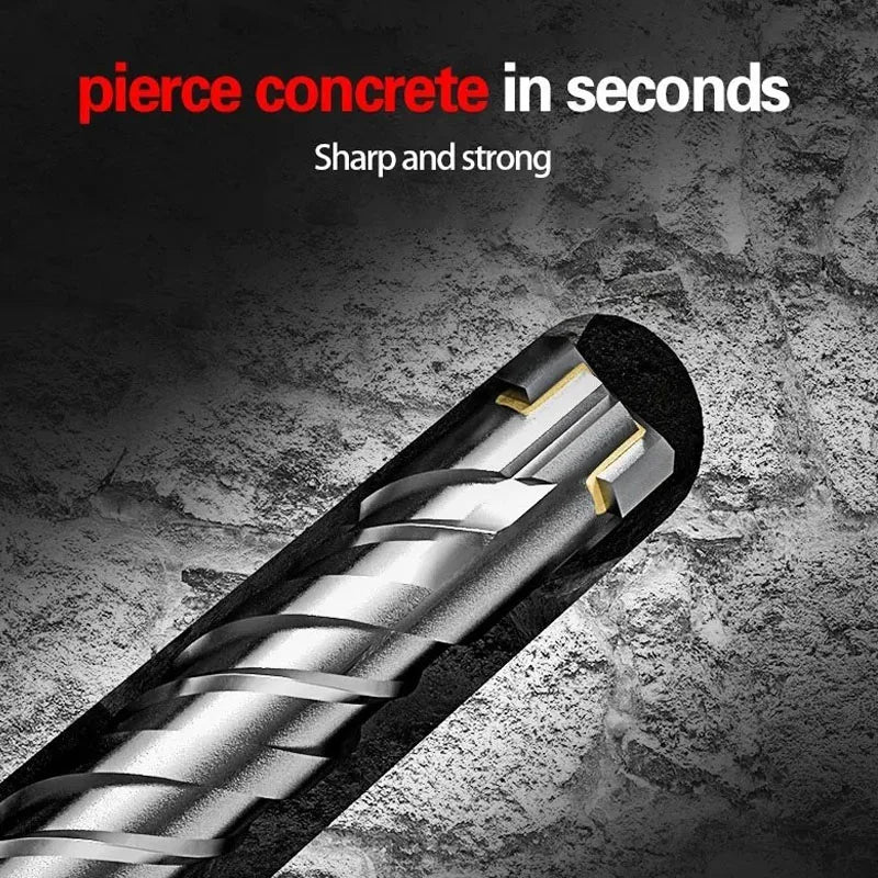 110/160/210/260mm Electric Hammer Drill Bits 5-25mm Cross Type Tungsten Steel Alloy SDS Plus For Masonry Concrete Rock Stone
