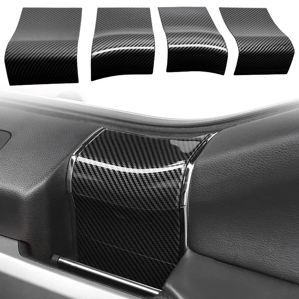 For Ford F150 2015-2020 Interior Door Handle Panel Trim ABS Carbon Fiber Style Anti-scratch Cover Accessory