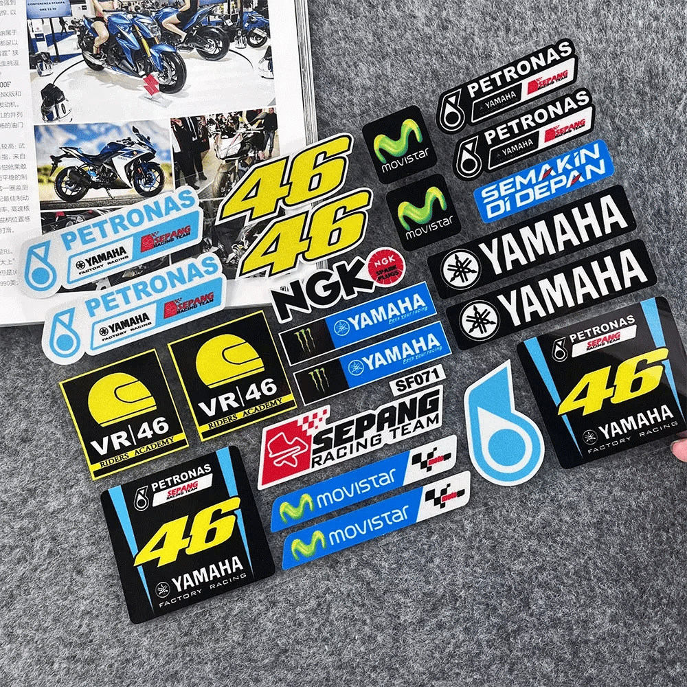 Reflective Racing-Style Motorcycle Sticker for Fuel Tank and Helmet