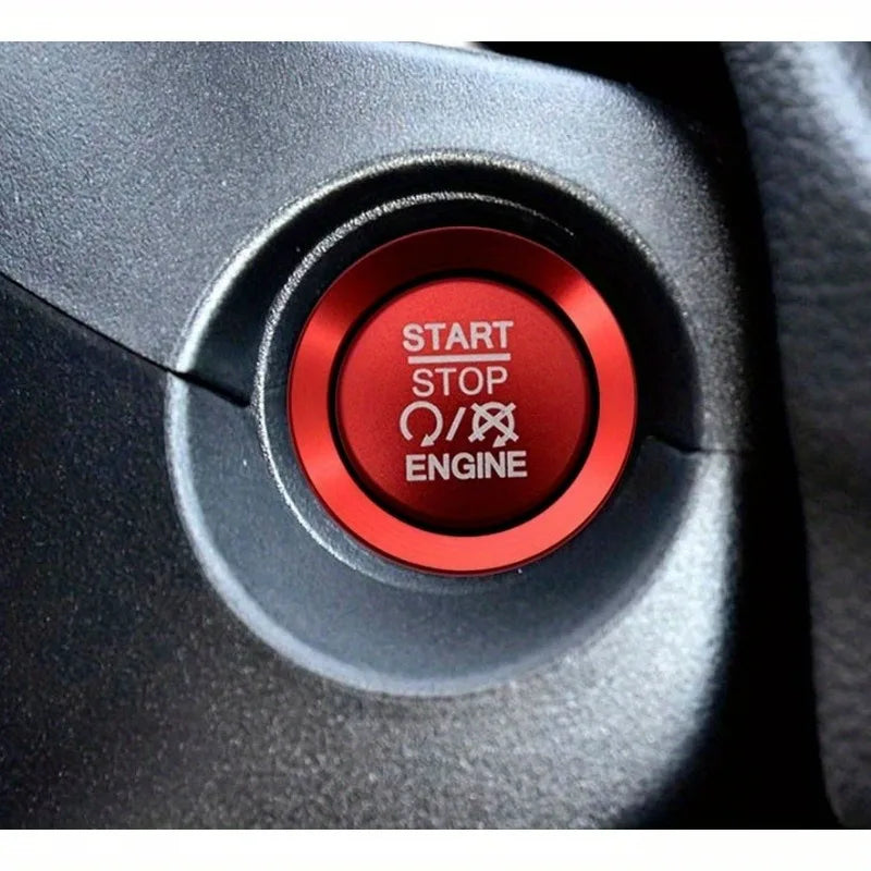 For Jeep Grand Cherokee Push to Start Button Red Metal Decal Covers Decor Trims for Jeep Grand Cherokee Accessories 2014-2022