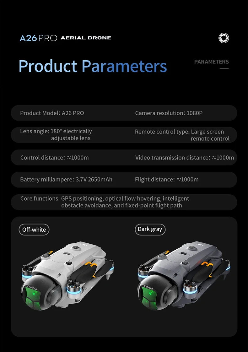 Lenovo A26 Pro Drone 4K Triple Camera FPV Foldable RC Quadcopter - image 23