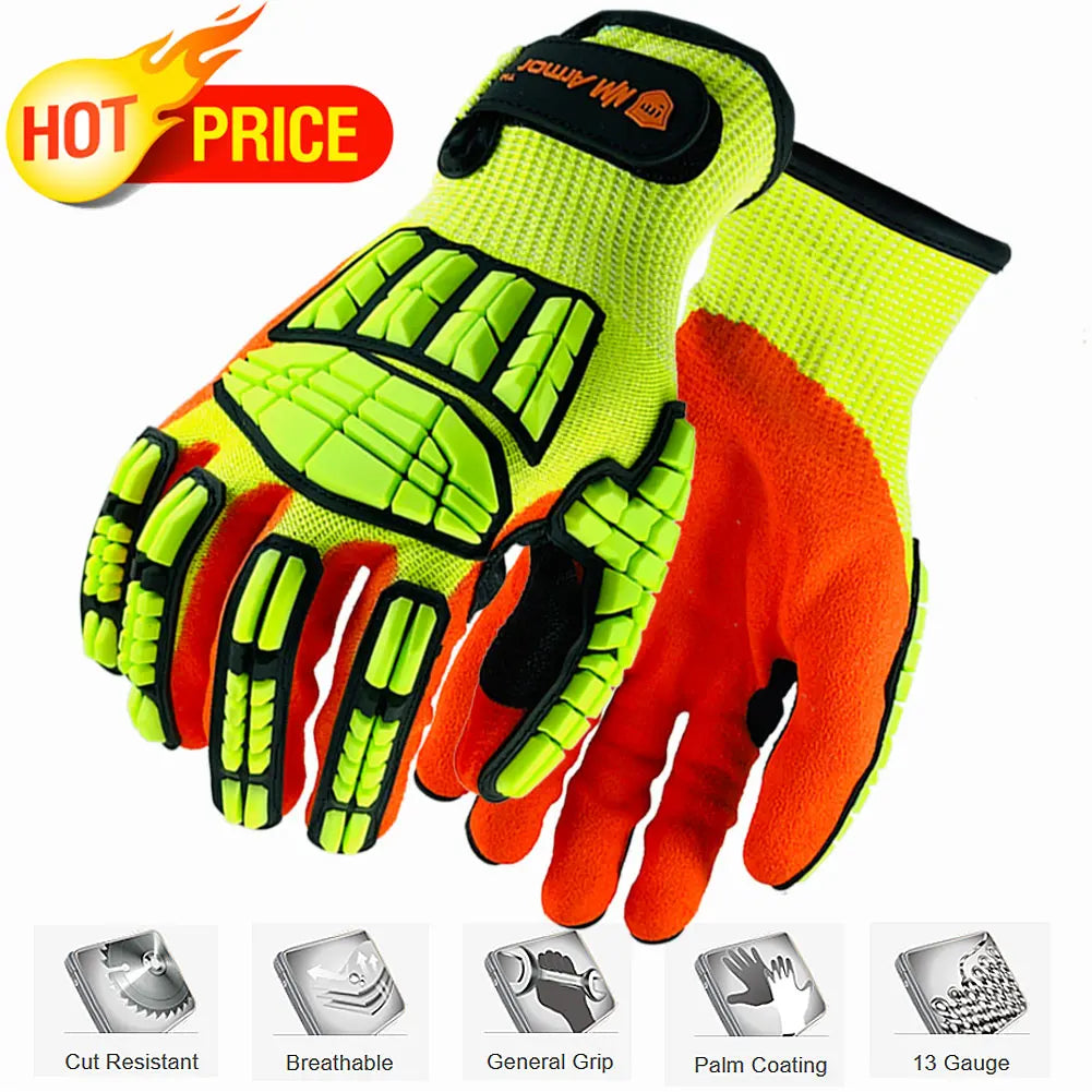 High Performance Mechanic Protective Work Gloves for Auto Repair and Yard Work