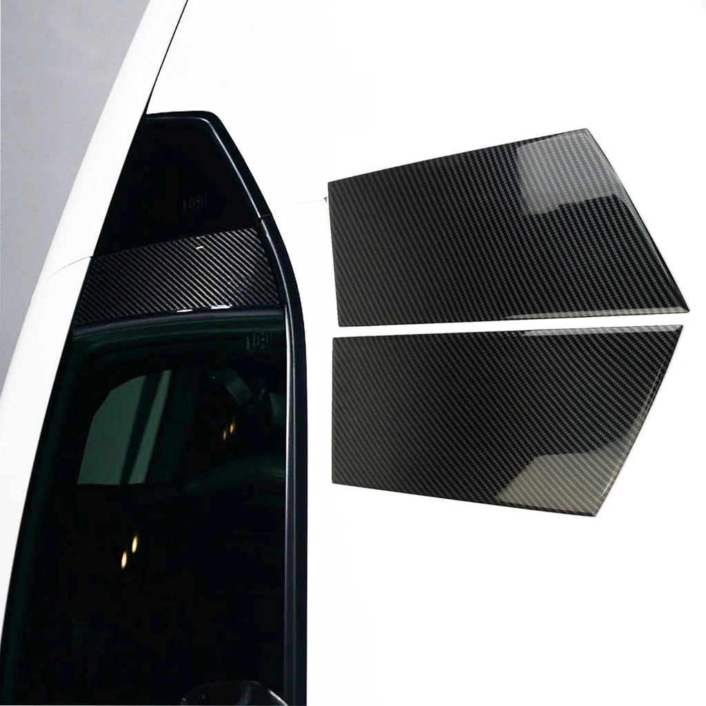 Carbon Fiber Style Window Pillar Trim Cover for Nissan 370Z 2009-2020 (2-Pack)