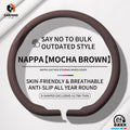 Ultra-Thin Faux Leather Steering Wheel Cover, 38cm, D or O Shape