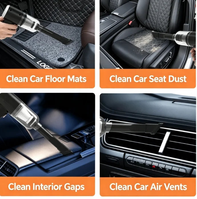 Portable Cordless Car Vacuum – Blower & Suction, Multi-Nozzle